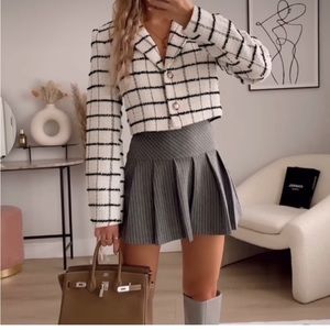 ZARA PLAID CROPPED JACKET